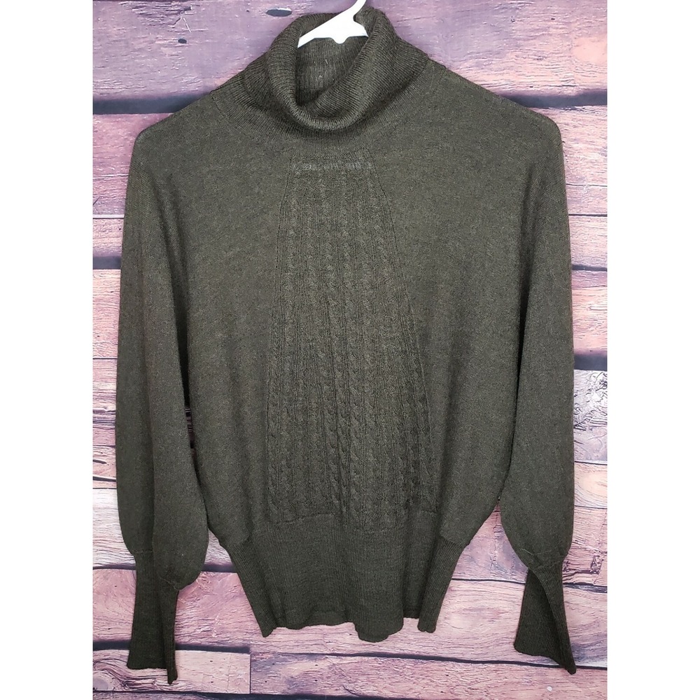 Saks Fifth Avenue (SFA) Womens Turtleneck Long Sleeve Sweater Color Olive Size S